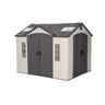 10ft X 8ft Life Plus Double Entrance Plastic Apex Shed With Plastic Floor + 2 Windows + 1 Opening Window (3.05m X 2.43m)