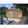 6m X 7m Premier Garage Log Cabin - Double Glazing - 44mm Wall Thickness - Including Floor