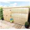 12ft X 4ft Windowless Pressure Treated Tongue & Groove Pent Shed + Double Doors