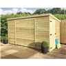 9ft X 6ft Windowless Pressure Treated Tongue & Groove Pent Shed + Side Door