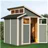 7ft X 7ft Skylight Shed - Double Doors - 19mm Tongue + Groove Walls, Floor + Roof - Painted Light Grey