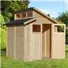 7ft X 7ft Skylight Shed - Double Doors - 19mm T + G Walls, Floor + Roof