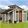 Oos Pre-Order 7ft X 10ft Skylight Shed Store - Double Doors -19mm Tongue And Groove Walls, Floor + Roof - Painted With Light Grey