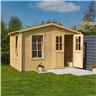 3.4m X 2.1m Studio Apex Log Cabin - 19mm Wall Thickness (11ft X 7ft)