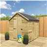 6ft X 6ft  Super Saver Windowless Pressure Treated Tongue & Groove Apex Shed + Single Door + Low Eaves