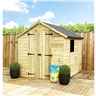 4ft X 4ft  Super Saver Pressure Treated Tongue & Groove Apex Shed + Double Doors + Low Eaves + 1 Window