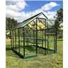 6ft X 4ft Premier Low Threshold Green Metal Frame Greenhouse