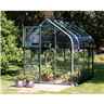 6ft X 6ft Premier Single Door Green Frame Greenhouse - Curved Eaves