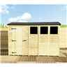 10ft X 4ft  Reverse Super Saver Pressure Treated Tongue And Groove Single Door Apex Shed (high Eaves 72) + 3 Windows