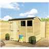 8ft X 8ft  Reverse Super Saver Pressure Treated Tongue & Groove Apex Shed + Single Door + High Eaves (72) + 2 Windows