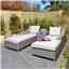 2 Seater Natural Stone Rattan Weave Garden Lounger Set