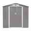 6ft X 4ft (2.01m X 1.21m) Double Door Metal Apex Shed - Light Grey