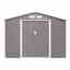 8ft X 6ft (2.61m X 1.81m) Double Door Metal Apex Shed - Light Grey