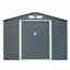 8ft X 6ft (2.61m X 1.81m) Double Door Metal Apex Shed - Dark Grey