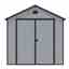 8ft X 6ft (2.42m X 1.92m) Double Door Apex Plastic Shed - Light Grey