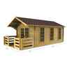 3m X 5m Premier Edel Log Cabin - Double Glazing - 34mm Wall Thickness