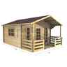 4m X 3m Premier Madrid Log Cabin - Double Glazing - 34mm Wall Thickness