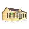 5.5m X 4.0m Premier Cordon Log Cabin - Double Glazing - 44mm Wall Thickness