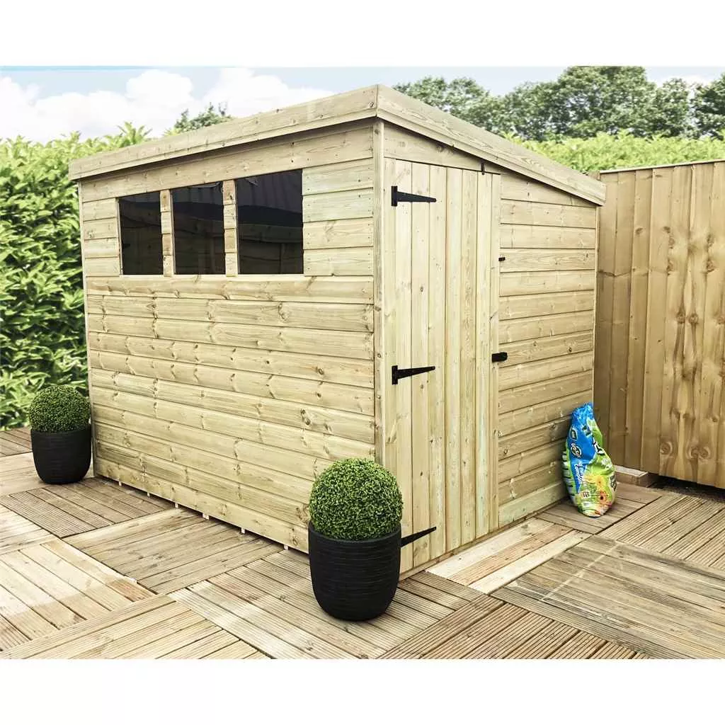 9 x 4 Pressure Treated T&G Pent Shed With 3 Windows And Side Door product image