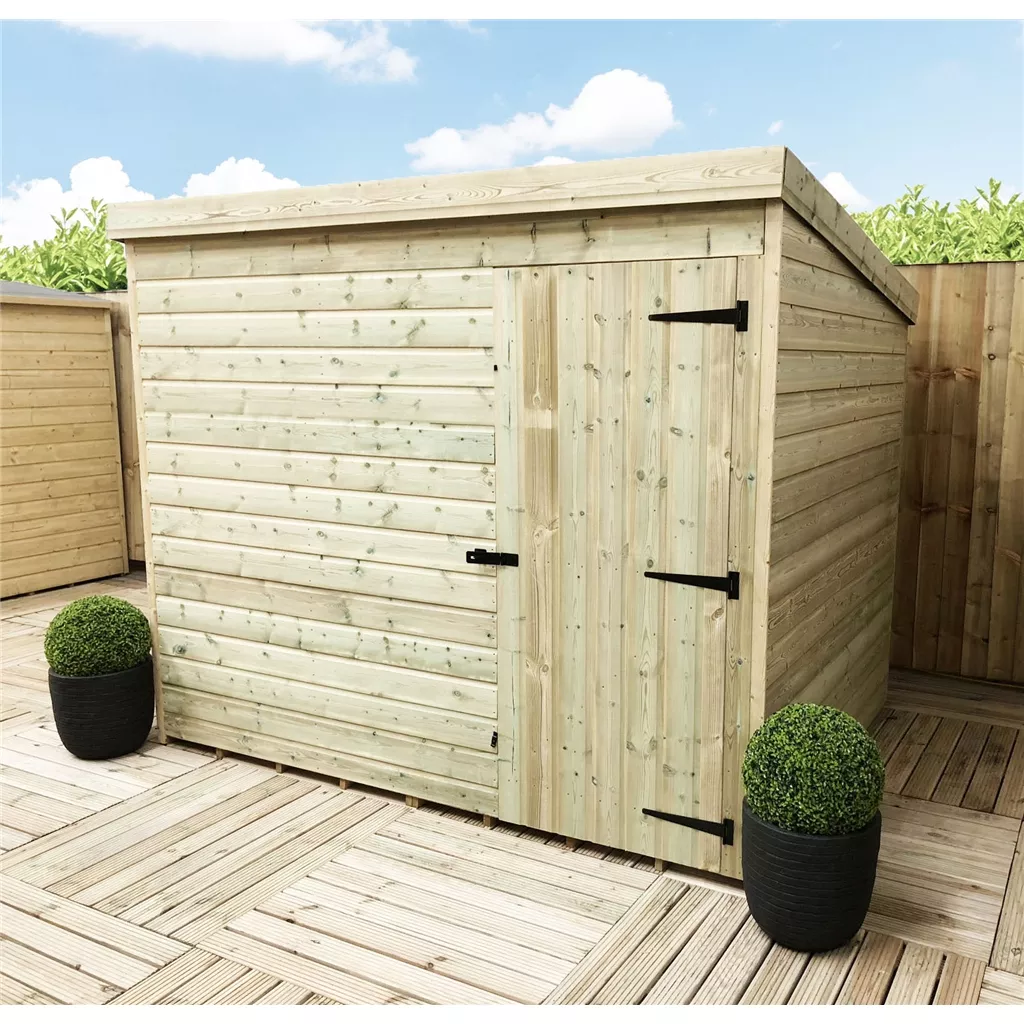 7 x 3 Windowless Pressure Treated T&G Pent Shed With Single Door