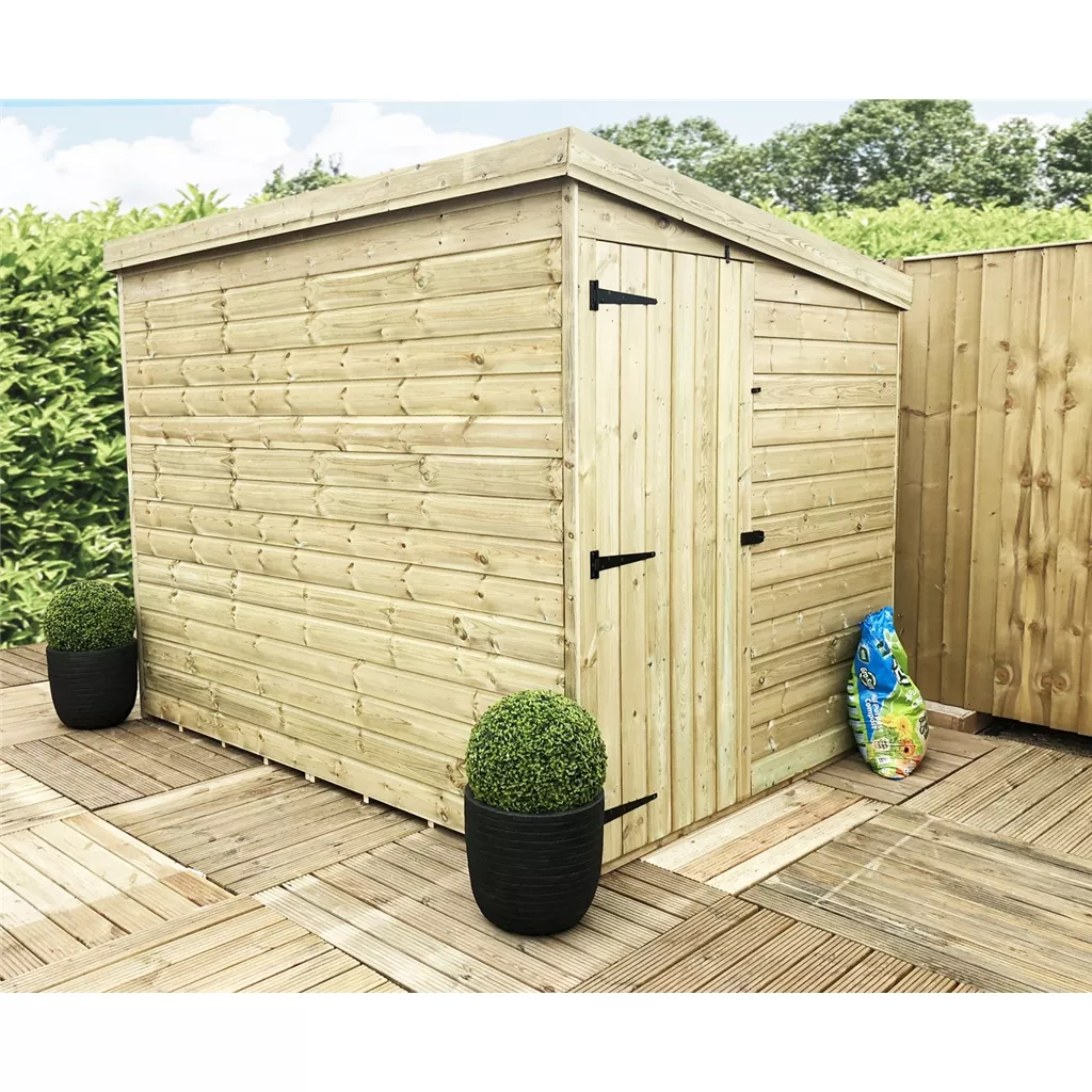 6 x 5 Windowless Pressure Treated T&G Pent Shed With Side Door