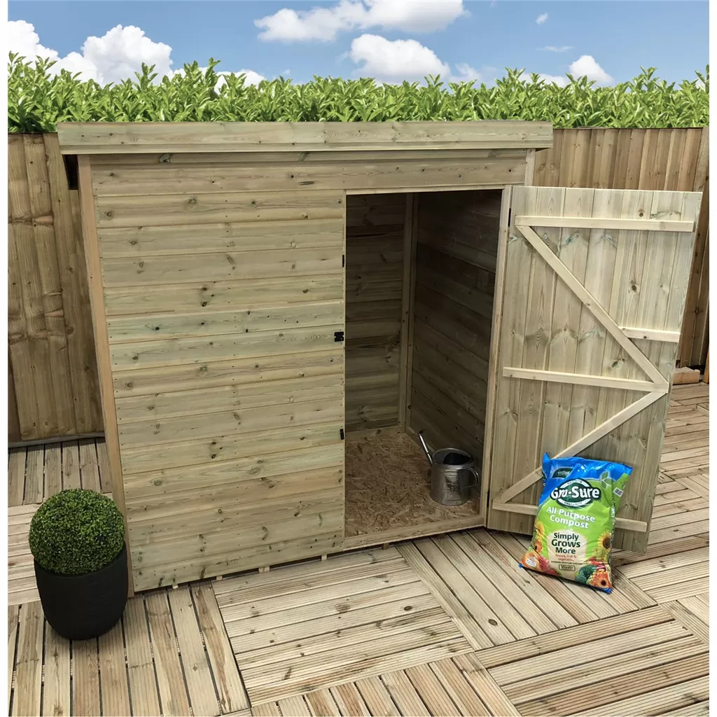 6 x 6 Windowless Pressure Treated T&G Pent Shed With Single Door product image