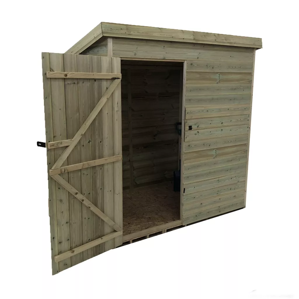 6 x 6 Windowless Pressure Treated T&G Pent Shed With Single Door product image