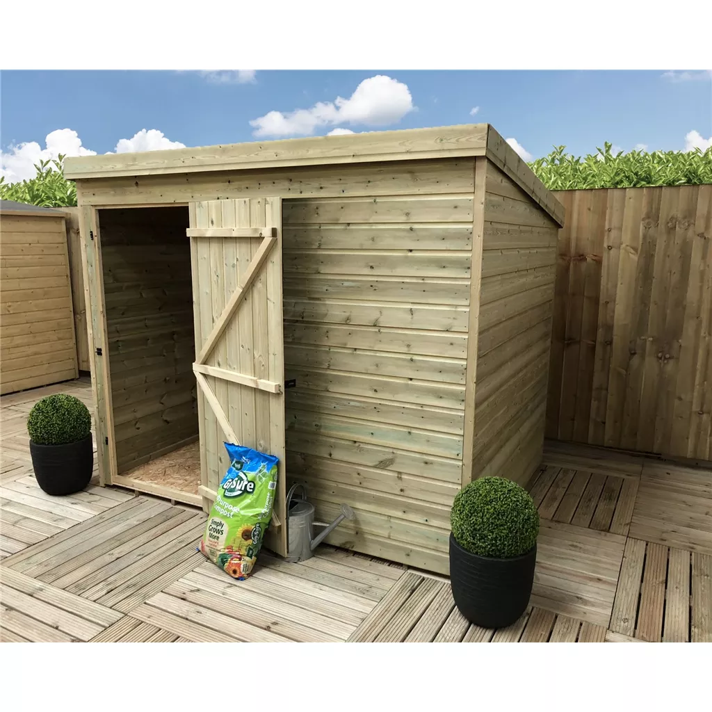 8 x 5 Windowless Pressure Treated T&G Pent Shed With Single Door product image