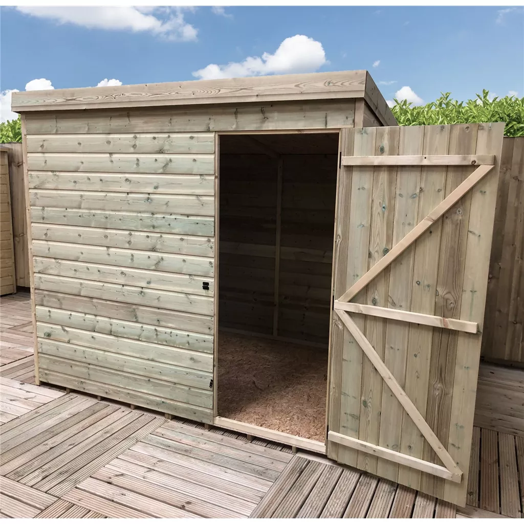 8 x 7 Windowless Pressure Treated T&G Pent Shed With Single Door product image