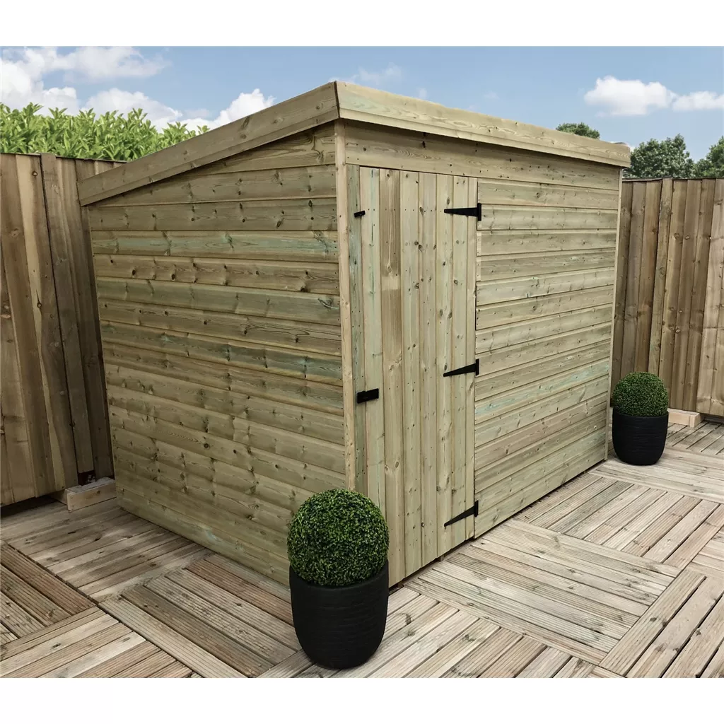 8 x 7 Windowless Pressure Treated T&G Pent Shed With Single Door product image