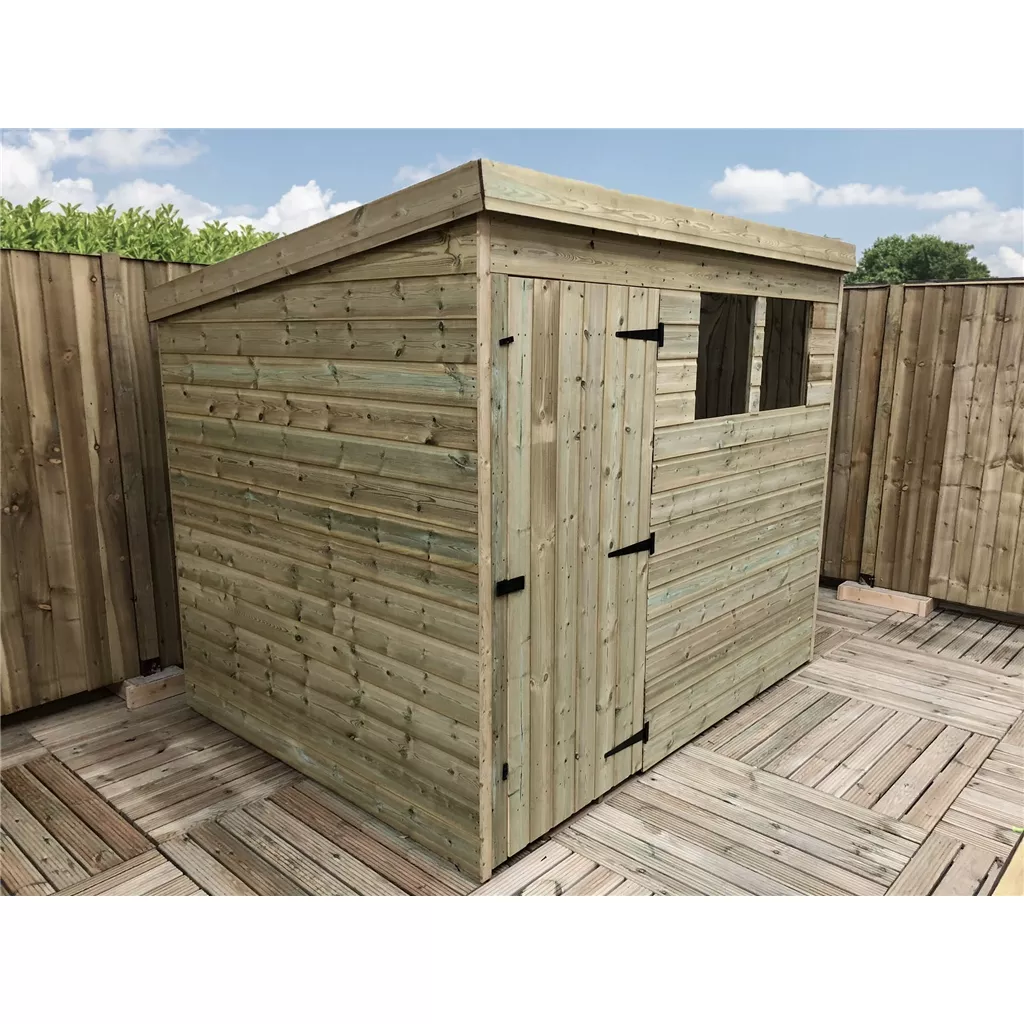 8 x 6 Pressure Treated T&G Pent Shed With 2 Windows, Single Door product image