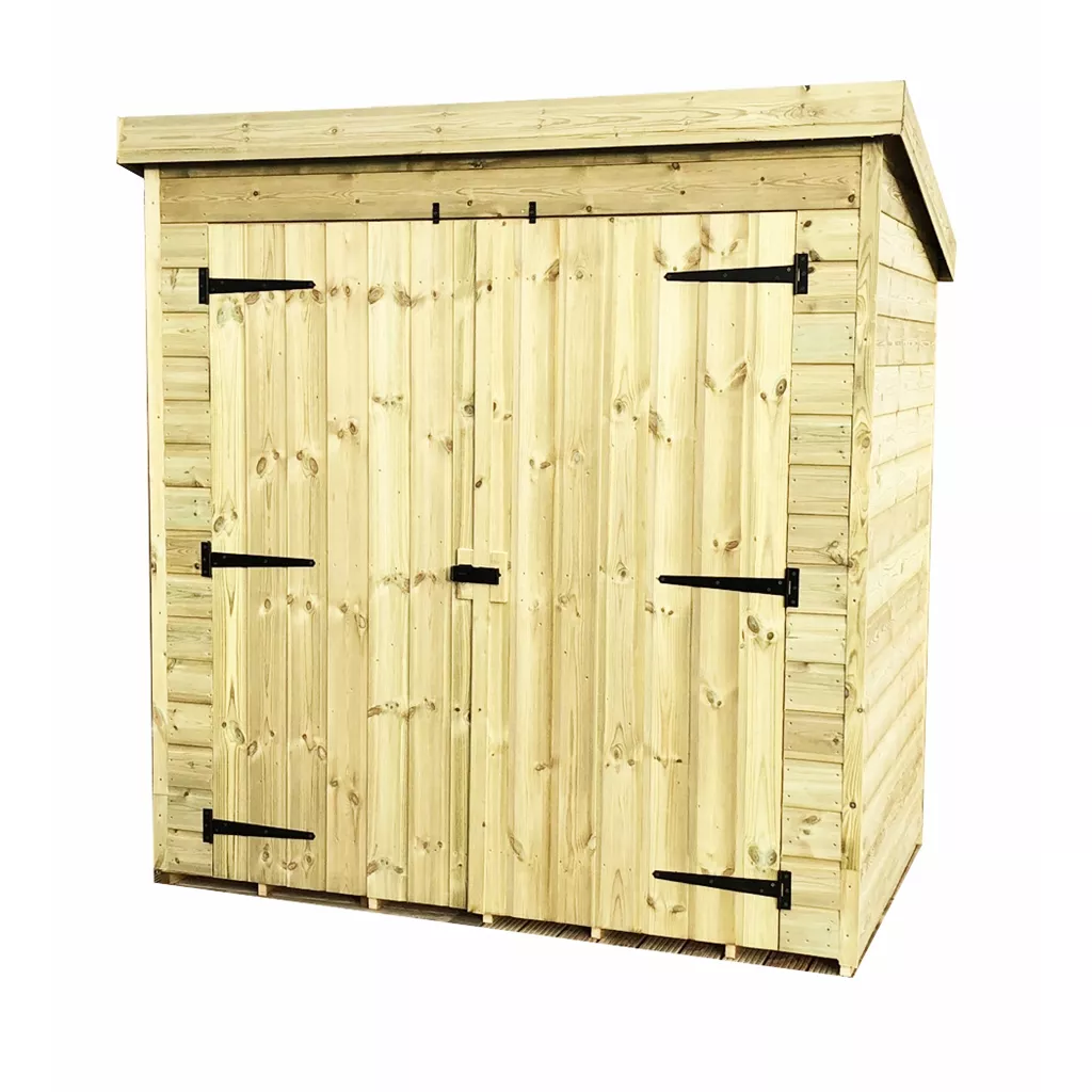 6 x 6 Windowless Pressure Treated T&G Pent Shed With Double Doors product image