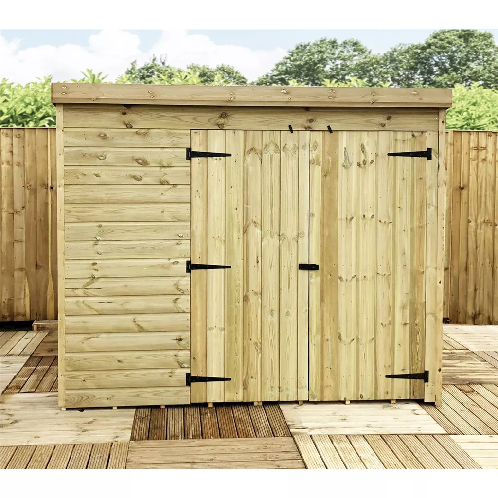 7 x 6 Windowless Pressure Treated T&G Pent Shed With Double Doors product image