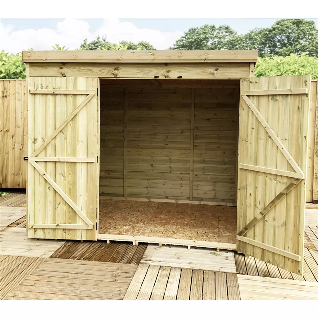 8 x 5 Windowless Pressure Treated T&G Pent Shed With Double Doors product image