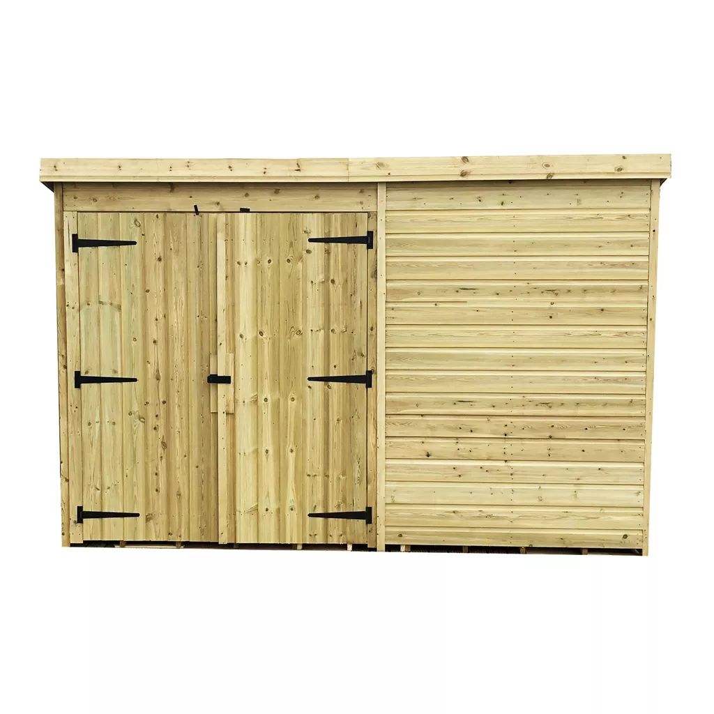 10 x 6 Windowless Pressure Treated T&G Pent Shed With Double Doors product image
