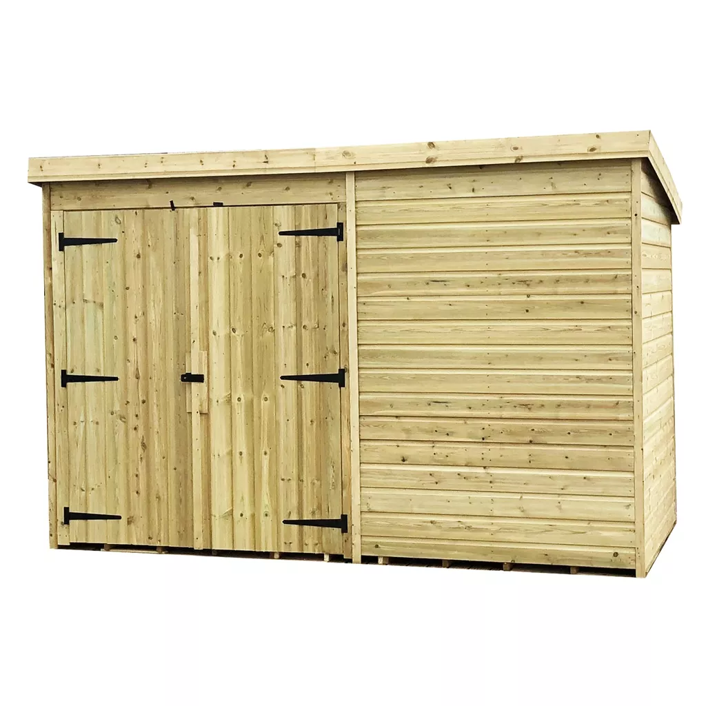 10 x 6 Windowless Pressure Treated T&G Pent Shed With Double Doors product image