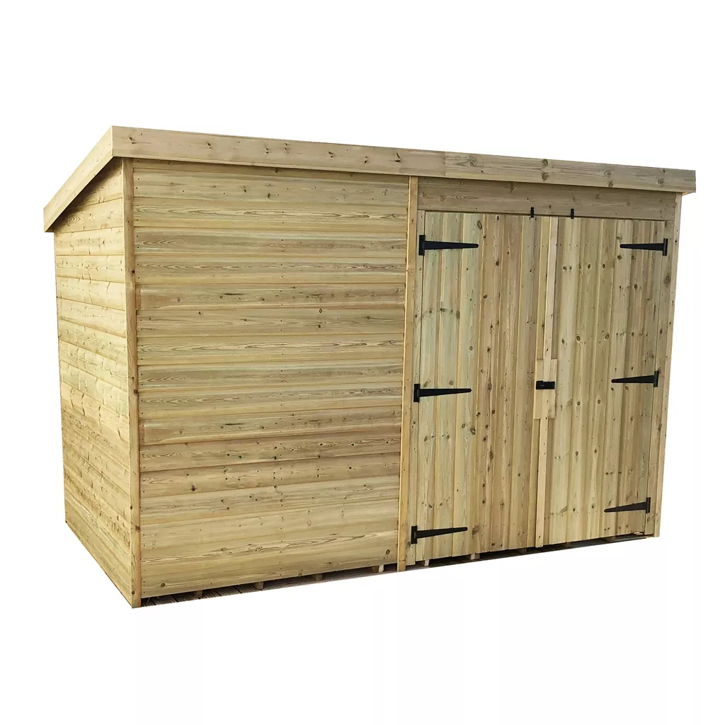 10 x 8 Windowless Pressure Treated T&G Pent Shed With Double Doors product image