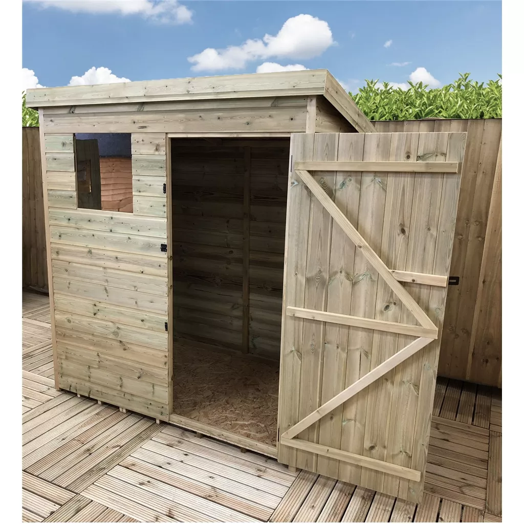 5 x 4 Pressure Treated T&G Pent Shed With 1 Windows, Single Door product image