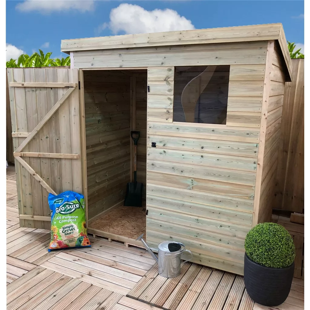 5 x 4 Pressure Treated T&G Pent Shed With 1 Windows, Single Door product image