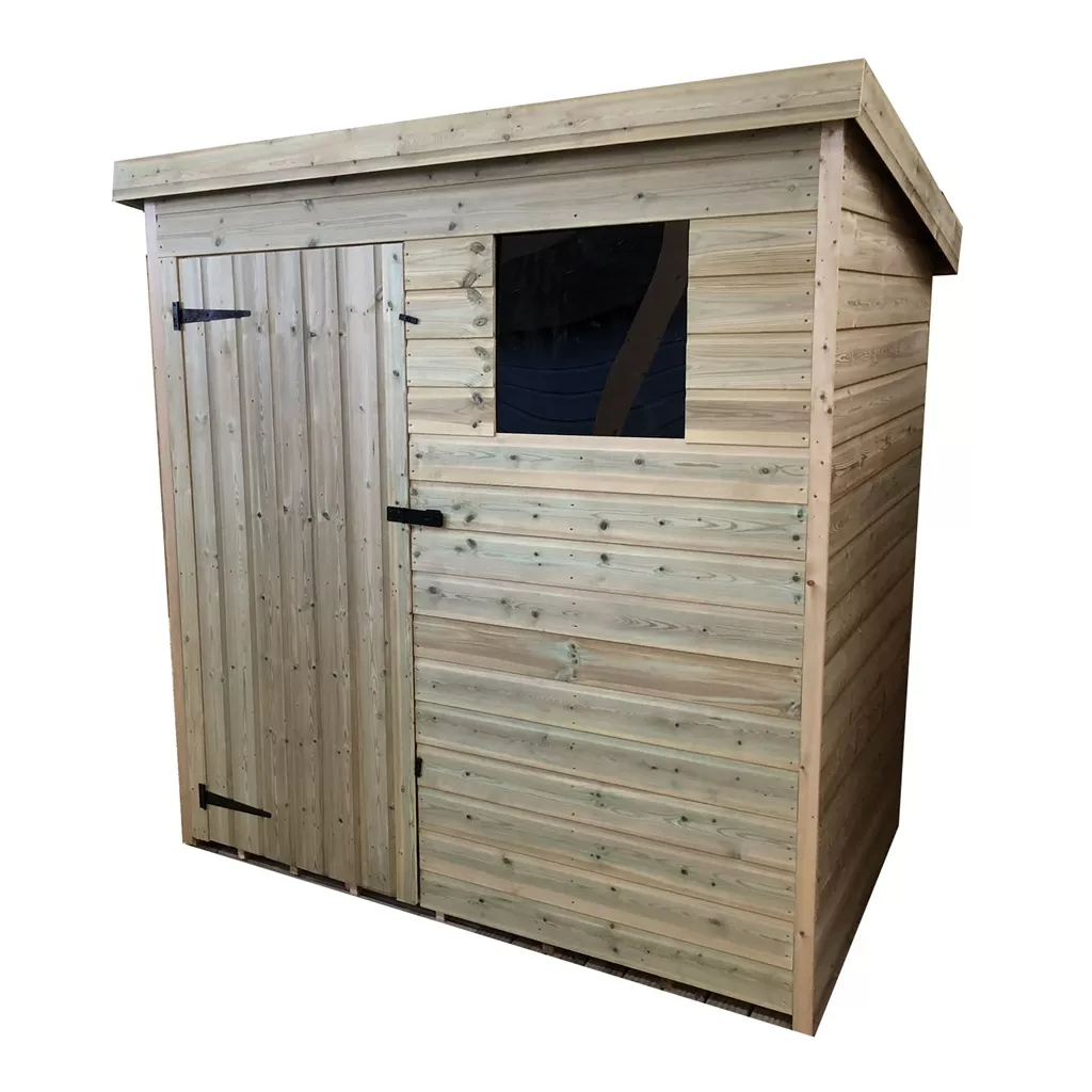 6 x 4 Pressure Treated T&G Pent Shed With 1 Windows, Single Door (show Site) product image