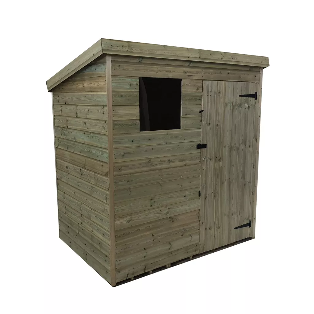 6 x 5 Pressure Treated T&G Pent Shed With 1 Windows, Single Door product image