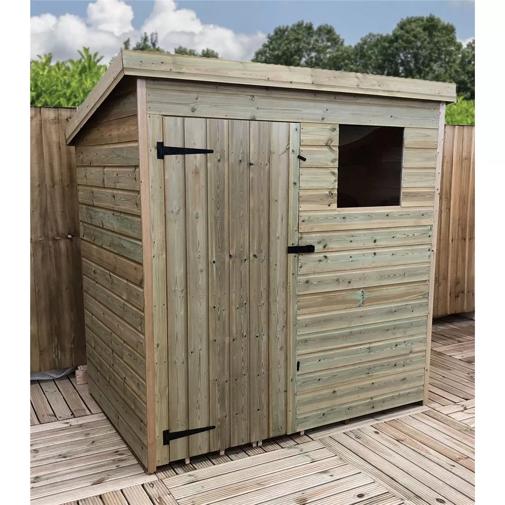 6 x 5 Pressure Treated T&G Pent Shed With 1 Windows, Single Door product image