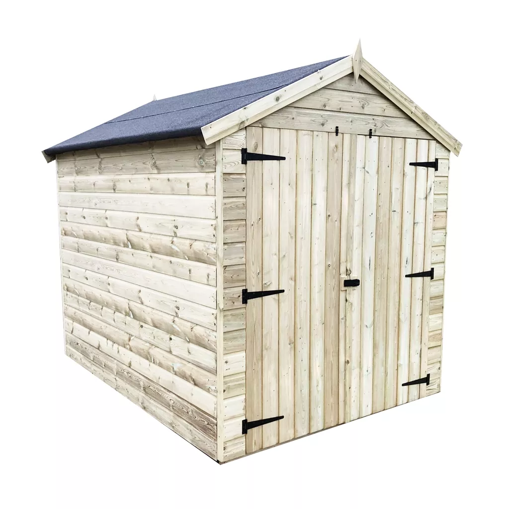 10 x 8 Windowless Premier Pressure Treated T&G Apex Shed – Higher Eaves, Double Door product image