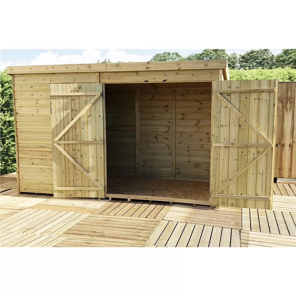 9 x 5 Windowless Pressure Treated T&G Pent Shed With Double Doors product image