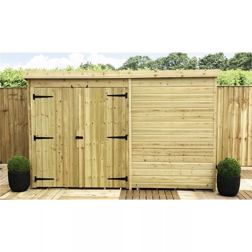 9 x 6 Windowless Pressure Treated T&G Pent Shed With Double Doors product image
