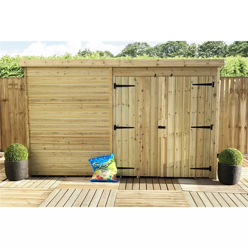 10 x 4 Windowless Pressure Treated T&G Pent Shed With Double Doors product image