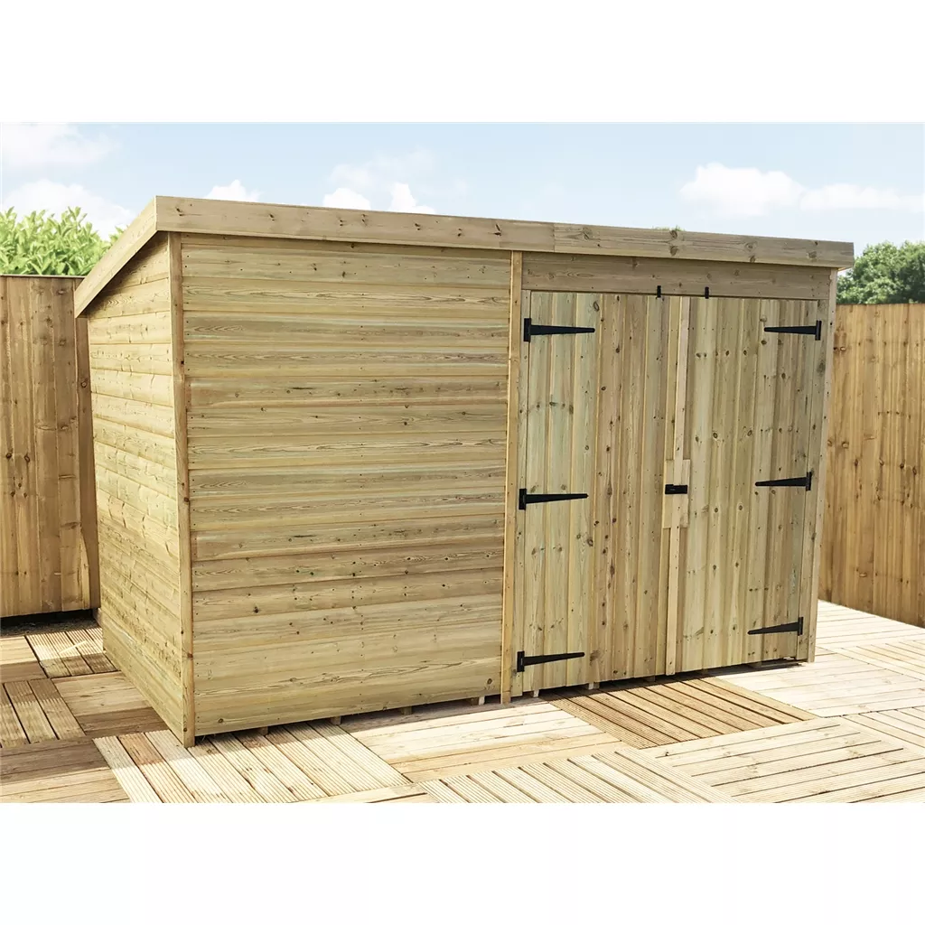 10 x 5 Windowless Pressure Treated T&G Pent Shed With Double Doors product image