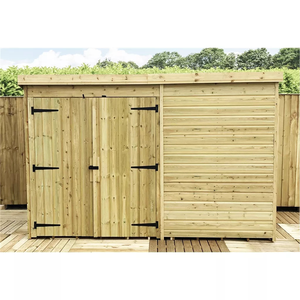 10 x 7 Windowless Pressure Treated T&G Pent Shed With Double Doors product image