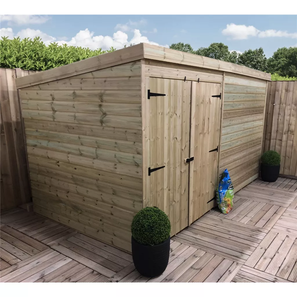 14 x 7 Windowless Pressure Treated T&G Pent Shed With Double Doors product image