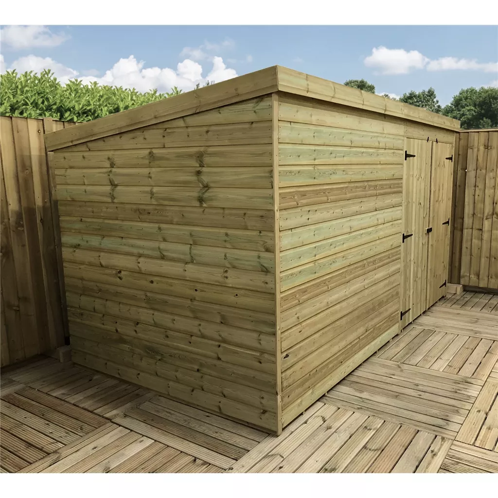 12 x 8 Windowless Pressure Treated T&G Pent Shed With Double Doors product image